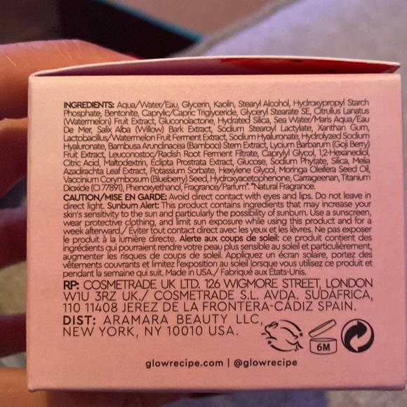 Glow recipe watermelon glow hyaluronic clay pore tight facial. Brand new. - Picture 2 of 5